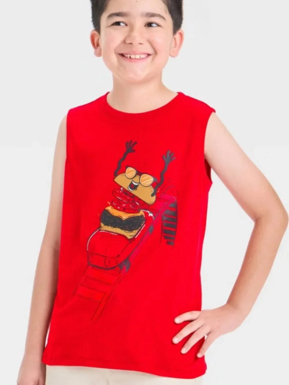Boys' Tank Top - Hamburger Graphic